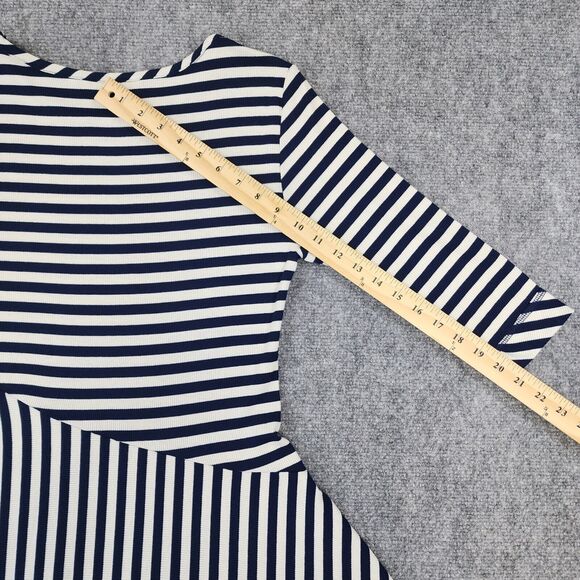 Soft Surroundings Dress Women Small Blue Striped Vivianna Asymmetrical Knit Midi - Picture 12 of 15